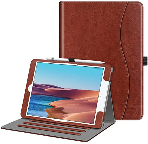FINTIE Case for iPad 9th / 8th / 7th Generation (2021/2020/2019) 10.2 Inch - [Corner Protection] Multi-Angle Viewing Stand Cover with Pocket & Pencil Holder, Auto Wake Sleep, Vintage Brown