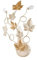 Applique Shabby Edera 1 Luce Ferro Battuto Avorio E Oro Con Foglie E Cristalli
