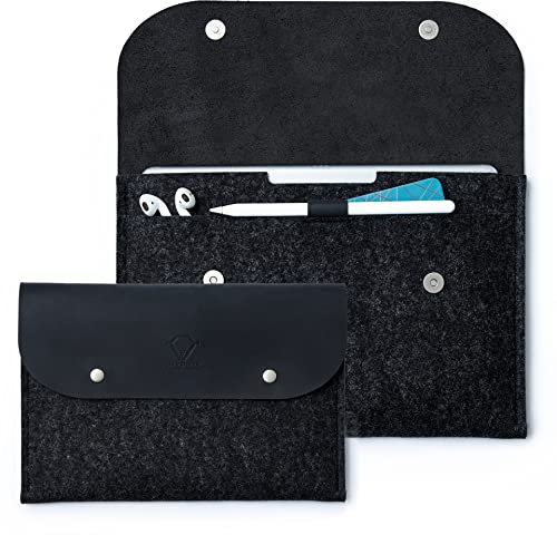iPad Air Sleeve 9th 8th 6th 5th 4th Generation Pro 2022 2021 2020 9.7 10.2 10.5 10.9 11 inch with Smart Magic Keyboard. Genuine Leather. Two Compartments. Magnetic Closure