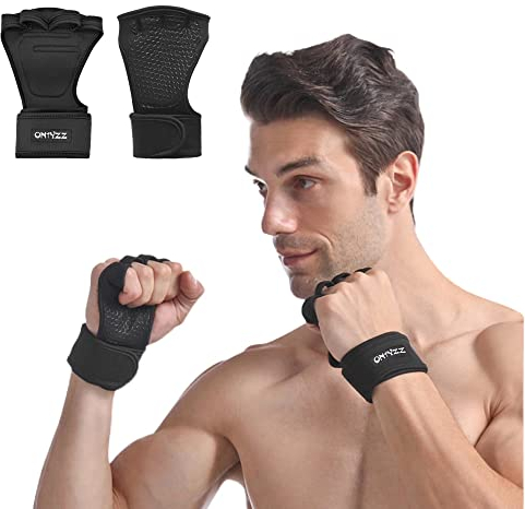 ONTYZZ Fitness Handschuhe mit Handgelenkstütze für Gewichtheben Krafttraining Gym Crossfit Calisthenics Bodybuilding Anti-rutsch Herren Trainingshandschuhe Damen XL