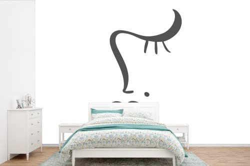 MuchoWow Papier peint Visage - Abstrait - Noir - Blanc Papier peint photo 600x400 cm Papier peint imprimé