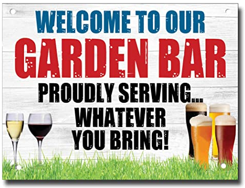 Funny Metal Bar Signs - Fixings Included - Bar Accessories for Home Pub or Outdoor Garden Bar Wall Plaque Man Cave Gift Metal Bar Signs Memorabilia Backyard bar sign Plaques 20cm x 15cm