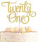 AHAORAY Twenty One Cake Topper - Gold Glitter 21st Birthday Cake Decorations Supplies - Cheers to 21 Years Birthday Party Cake Decor Decoration Photo Booth Props