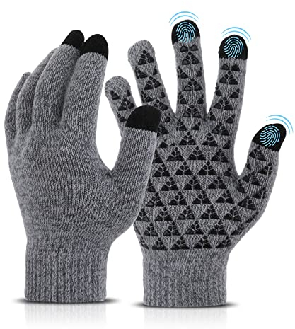 Guantes calientes para pantallas táctiles, Guantes cálidos de invierno para hombres y mujeres, guantes de agarre antideslizantes para Ciclismo Conducir Deporte Running