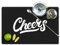 Knot and Style Barmatte – Cheers Muster, schwarz, 45,7 x 30,5 cm – rutschfest, auslaufsicher, langlebige Gummimatte für Hausbar und Barkeeper