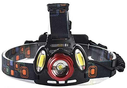 SPELAX XM-L T6 +2*COB LED Headlamp Head Lamp Light Use 2 * 18650 Battery 5000 Lumen Fishing Lamp Head Flashlight