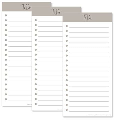 PuK To Do Block 50 Blatt zum Abreißen 3 Stück | 21 x 9,9 cm | wahlweise magnetisch | ToDo-Listen zum Abhaken | Schlichter Planer für Alltag oder Büro | Notizblock, Tagesplaner