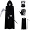 Veroda Sensenmann Kostüm für Halloween Cosplay Kapuzenumhang Handschuhe Sense (Erwachsene)