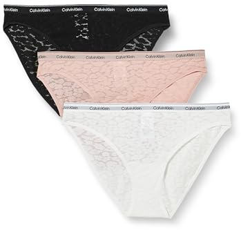 Calvin Klein Damen 3er Pack Slips Bikini Form Low-Rise Unterwäsche, Mehrfarbig (Black/White/Subdued), XL