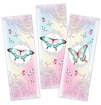 Limonia 12 Lesezeichen Papier Schmetterling Blumen Set Mitgebsel Mitbringsel Gastgeschenk Dank Giveaways zum Kindergeburtstag Fest Event Motto-Party Feier für Teens Mädchen Jungen Kindergarten Schule