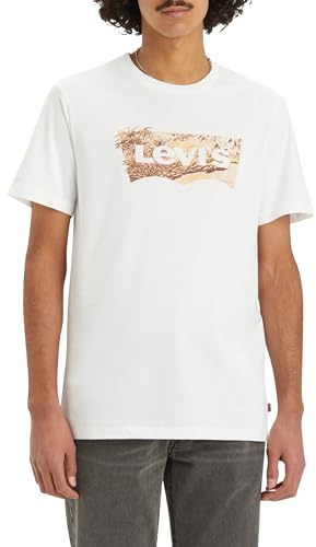 Levi's Men's Graphic Crewneck Tee T-Shirt, Tropical Batwing White+, XL