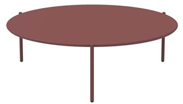 Mondo Viro Couchtisch, rund, aus Metall, Aria, stapelbarer Gartentisch (Big - 110 x 110 cm, 35 h, Terrakotta)