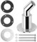 BIGP Edelstahl 24mm Thru Hull Auspuff, Durch Rumpf Auspuff Hautanpassung, Standheizung Auspuff Boot, Edelstahl 316 Schiffsauspuff Rohrauspuff für Diesel Heizung Marine Truck LKW Boot Auto (Gebogen)