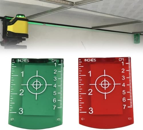 Laser-Zielscheibe mit 2 Laser-Zielplatten für grüne und rote Laser-Geräte, 10 cm x 7 cm, 2 Stück