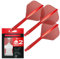 Target Darts K Flex Integrierter Dart-Flug und -Schaft, Nr. 2 Rot (Mittel) | 3er-Pack K-Flex - No 2, Precision Moulded 2-In-1 Dart Flights und Dart Stem | Professionelles Dart-Zubehör