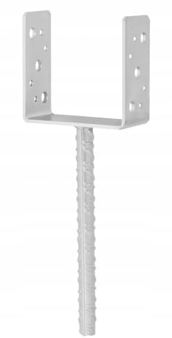 BK Shop Pfostenträger U-Form zum Einbetonieren - 90 x 100 x 45 mm | Stützenfuß 90 x 100 x 45 mm, Pfostenanker Verzinkter Stahl 3,5 mm, Bodenanker für Holzpfosten