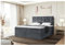 MEBLINI Boxspringbett mit Bettkasten - Gepolstert Doppelbett mit Matratze und Topper - Polsterbett mit Stauraum - Bett mit Kopfteil - Kai - 200x200 - H3/Dunkelgrau Samt