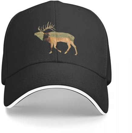 YCYLYLYC Unisex Elk Silhouette Baseball Cap modische benutzerdefinierte Mütze Herren Caps Damen Outdoor Sport Caps Hut Gewaschene Baumwolle