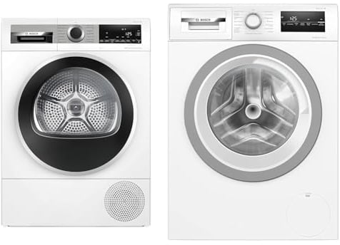 Bosch Wärmepumpentrockner für 8 kg Wäsche, Serie 6, A+++ & WAN28K23 Waschmaschine Serie 4, Frontlader mit 8kg Fassungsvermögen