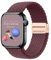 Hinnwer Geflochten Armband für Apple Watch Armband 42mm 38mm 40mm 41mm Damen Herren, Elastisch Nylon Stoff Band mit Magnetisch Verschluss für iWatch SE 2 SE Series 10 9 8 7 6 5 4 3 2 1 Rotwein