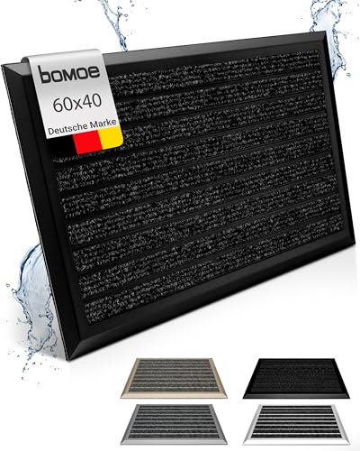 bomoe Fußmatte Außen 40x60 cm – rutschfest Rostfrei Fussabtreter Aussenbereich – Outdoor-Fußmatte Eingang Fußabstreifer Außen Gitter Fusmattenteppich Anthrazit – AluGant