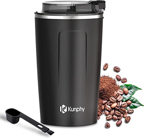 Coffee Grinder Electric - Spice Grinder with Cleaning Brush, One-Touch Operation Coffee Bean Grinder for Herbs Spices and More, Perfect for Espresso, Herbs, Spices, Nuts, Grain