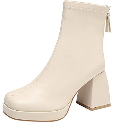 Stivali Bianchi Donna Stivaletti Donna Primaverili Stivali Donna Pelle Lucida Stivaletto Donna Tacco Spillo Stivali Alti Donna sopra Il Ginocchio Senza Tacco Stivali Donna Invernali Alti Anfibi