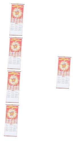 SEWACC 5stücke Hängender Kalender Im Traditionellen Chinesischen Stil Monatskalender Mit Drachenmotiv Für Büro Und Zuhause Hochwertiges Material Wanddekoration