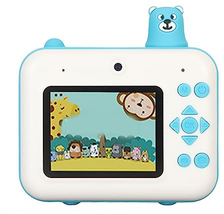 20 Lustige Party-Fotorahmen für Jungen, Kinderkamera, Selfie, /Video-Peripherie-Zubehör, Kamera-Spielzeug, 1080P, Doppelobjektiv (Himmelblau)