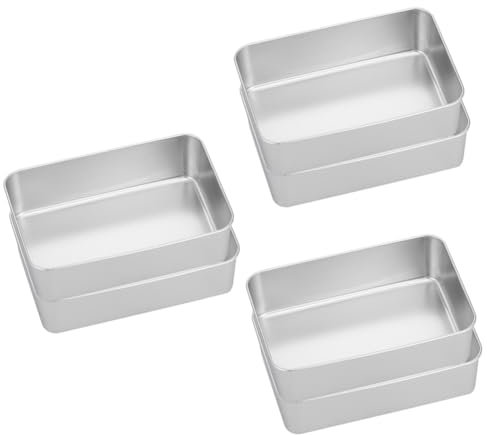 TOPBATHY 3 Set Di Teglie Per Pane in Acciaio Inossidabile Per La Cottura Di Torte Rettangolari Teglia Per Pane in Acciaio Riutilizzabile 2 Pezzi * 3