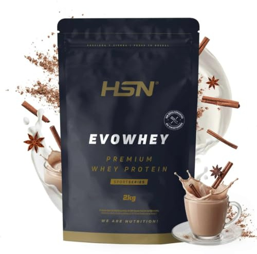 HSN Evowhey Protein sans édulcorants | Thé Chai au lait 2 kg = 67 prises par sachet concentré de protéines de lactosérum | 100 % Whey Protein Concentrate | Non-OGM, végétalien, sans gluten ni soja