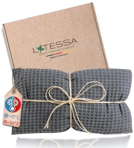 LATESSA® Kirschkernkissen, 100% Baumwolle, modern & nachhaltig, extra hochwertig, Körnerkissen für Mikrowelle, Nacken, Schulter, Bauch & Rücken, Wärmekissen für Baby Kinder & Erwachsene