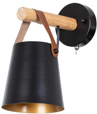 ARTE LAMP Wandleuchte Innen Rustikale Wandlampe für Schlafzimmer, Schwarz, E27, dimmbar, 22 x 13 x 25 cm