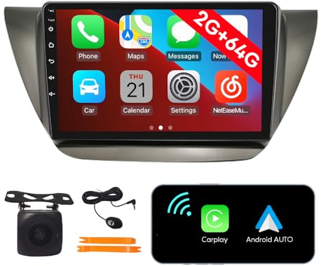 [2G 64G] Android Car Stereo FM Radio Carplay Android Auto 9 Touchscreen Headunit Media Player with Backup Kamera Für Mitsubishi Lancer Ix 2006 2007 2008 2009 2010