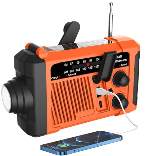 Bingxue Outdoor Radio wasserdicht Bluetooth Lautsprecher, LED Licht und Hand Kurbel Solar für Outdoor/Camping/Angeln (P96)