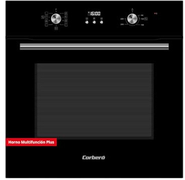 Corberó – Horno Multifunción Plus | CCHMD805N | 59x59x56 cm |70L | 8 Programas | Display Digital | Función Hidrólisis | 3000W | Doble Cristal | Guías Extraíbles | Cristal Negro