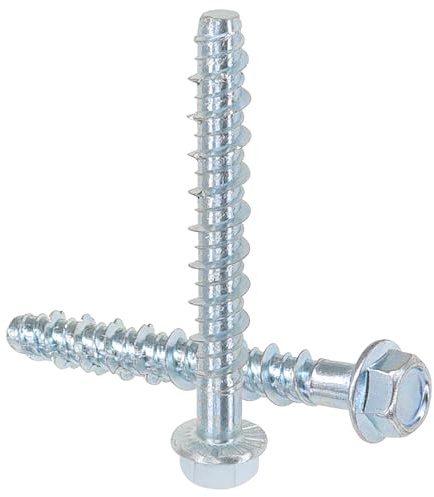 16 PCS Flange Hex Head Concrete Screws – Masonry Bolts for Brick and Stone Fixings (16, M6 × 60mm)