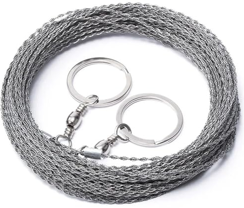 1-5M Outdoor Handgezogene Seilsäge Tragbare Edelstahldrahtsäge Manuelle Schneidkette Camping Wandern Überleben Holzbearbeitungswerkzeuge(3M)