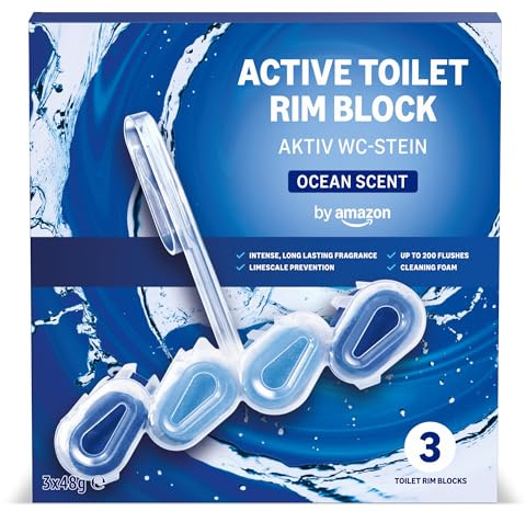by Amazon Toilet Rim Block - Ocean Blue 3 pack