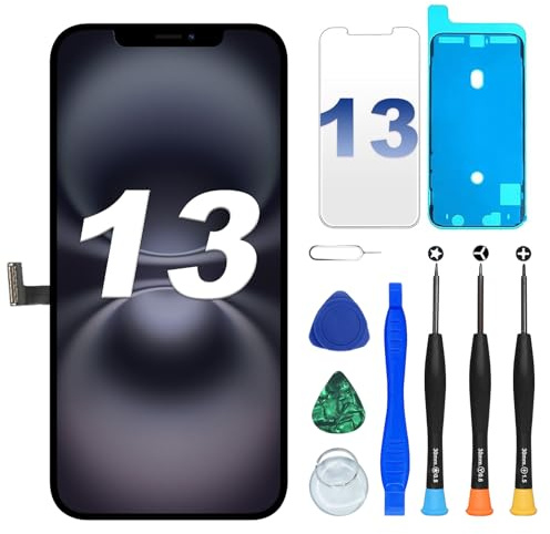 DIGI4U Écran pour iPhone 13 LCD, 6,1 Pouces True Tone Display Face ID Écran Tactile 3D de Remplacement pour iPhone 13 LCD avec kit de réparation