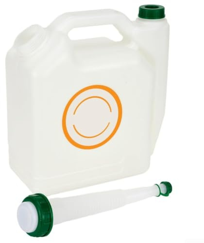 HEIBTENY 5L Petrol Fuel Mixing Bottle with Measuring Scale 20:1 to 50:1 Ratio, Oil Gas Mix Container for Lawn Mowers, Chainsaws, For Leaf Blowers and Garden Machinery, Green