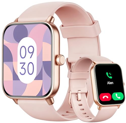 Smartwatch Damen 1.85 Smart Watch mit Alexa, Herzfrequenz/SpO2/Kalorien/Stress- und Schlafmonitoring, IP68 Wasserdicht Fitness Tracker mit Telefonfunktion, 100+ Sportmodi Fitnessuhr für iOS Android