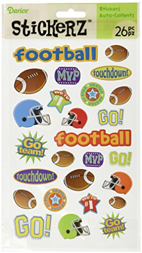 Darice Matrice Stickerz 26 pièces Touchdown Football Stickers sur Le thème