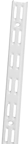 ib style - 2 Stück Wandschiene | 2-reihiges System | 5 Abmessungen | 4 Farben | L 100 cm Weiss - für Regalträger Regalsystem Winkel Regalhalter Regalwinkel
