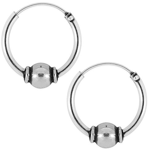 Soul-Cats 1 Paar Creolen aus 925er Sterling Silber – Bali Design, handgefertigt, Vintage Ethno Stil, silberne Ohrringe für Damen & Herren, zeitloser Schmuck mit feinen Details