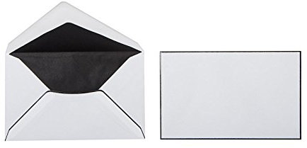 Paper24 25 Trauer Briefumschläge,mit von Hand aufgebrachtem schwarzem Rahmen 120 x 191 mm im exklusiven eleganten Design mit Spitzklappe