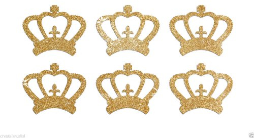 Kronen-Aufkleber, glitzernd, selbstklebend, zum Basteln / für Karten, 2,5 cm, 24 Stück gold