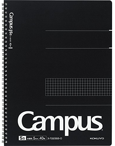Kokuyo Campus notebook grid ruled Twin Ring A4 40 sheets scan -T223S5-D
