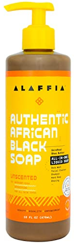 Africaine Savon authentique noir, Inodore, 16 fl oz (475 ml) - Alaffia