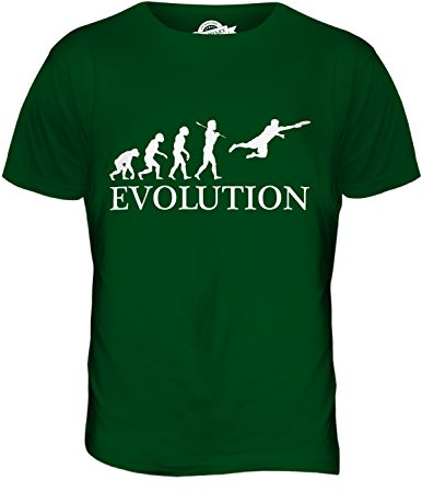 Candymix - Ultimate Frisbee Evolution of Man - Mens T Shirt Top T-Shirt, Size Large, Colour Bottle Green